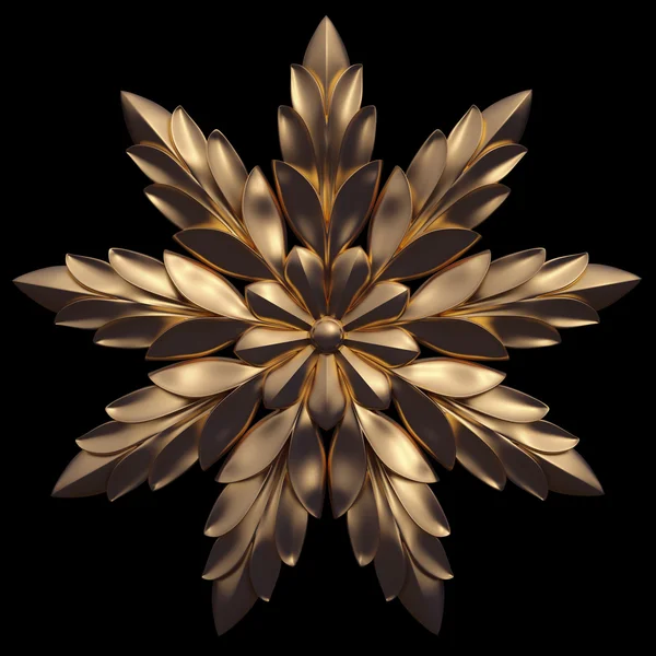 Altın süs. Beyaz arka plan üzerinde izole