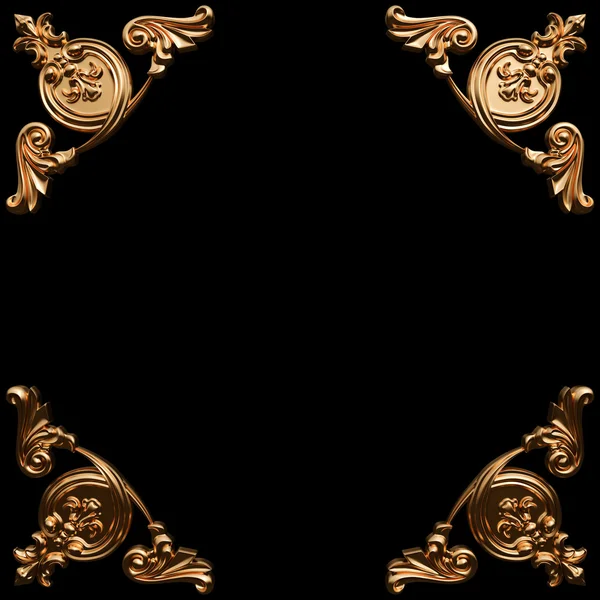 Ornamento in oro su sfondo nero Immagine Stock