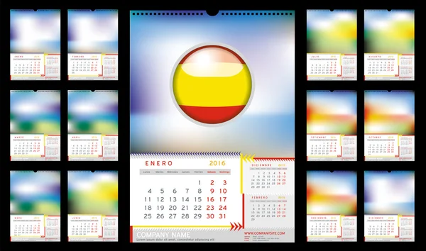 Pared Calendario mensual — Archivo Imágenes Vectoriales