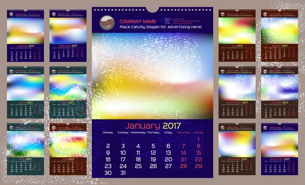 Pared Calendario mensual — Vector de stock