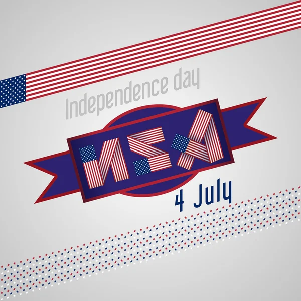 Полосатый лейбл USA for Independence Day 4th of July . — стоковый вектор