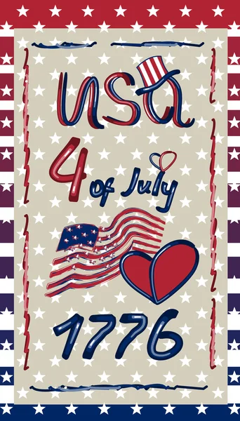 Coleção de Estados Unidos da América elementos de decoração. 4 de Julho, Dia da Independência. Ilustração vetorial —  Vetores de Stock