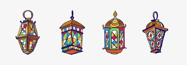 Ramadan lámpa fanous — Stock Vector