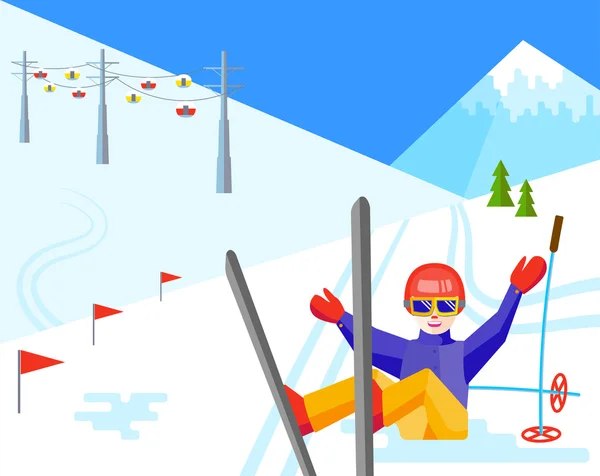 Άνθρωποι σκι και διασκέδαση — Διανυσματικό Αρχείο