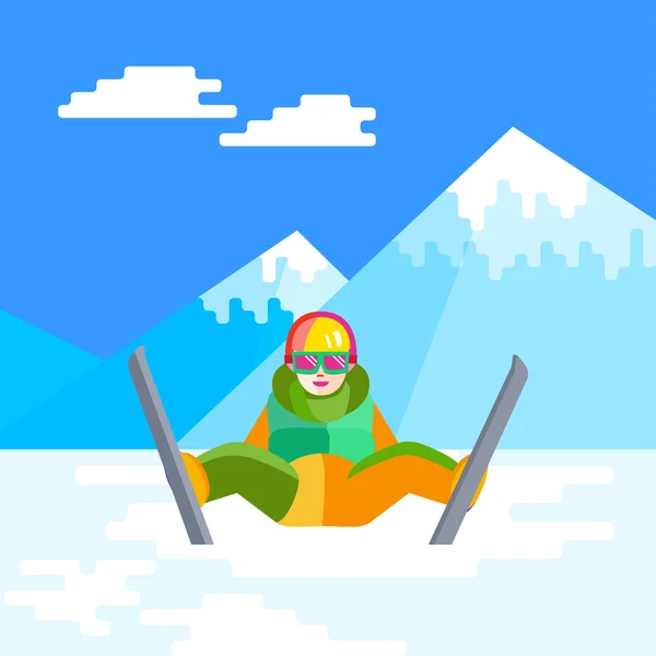 People skiing and fun — Stock Vector