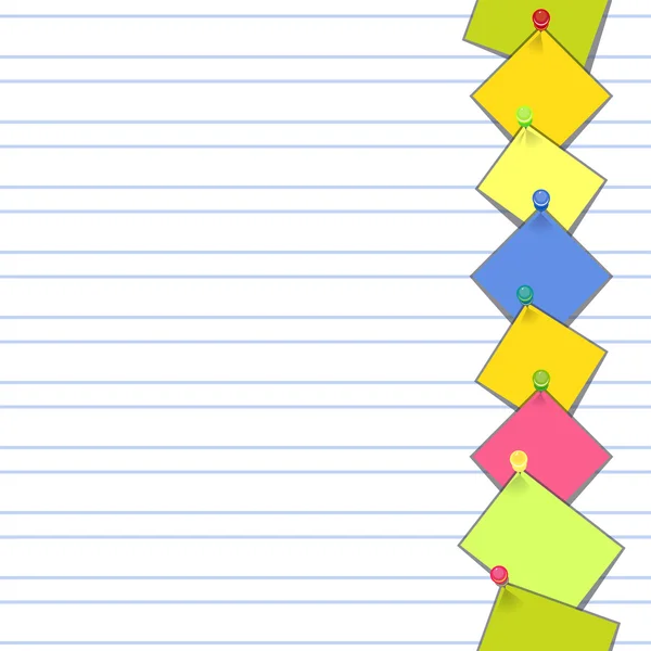 Papier doublé avec notes Stick — Image vectorielle