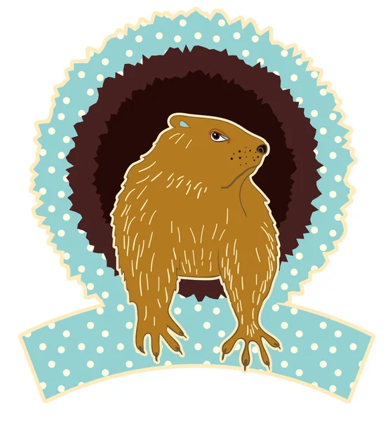 Marmot Día de la Marmota — Vector de stock