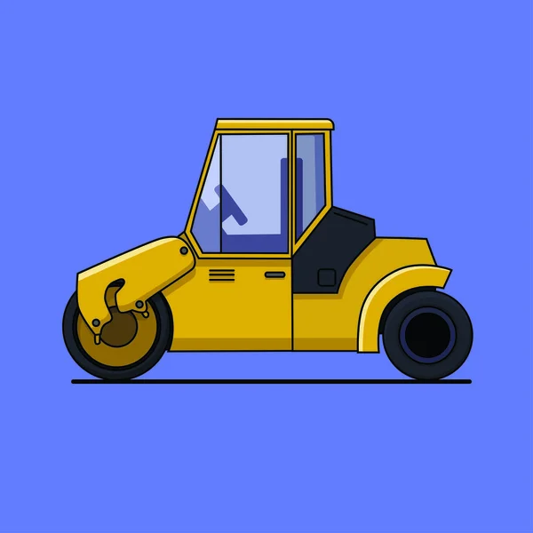 Road Roller Special Transport Vector Illustration — Stock Vector