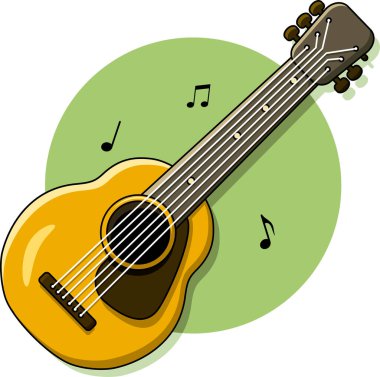Gitar. Müzik aleti. Vektör illüstrasyonu. 