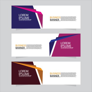 Vektör tasarım web pankartı şablonu. Web Tasarım Elementleri - Başlık Tasarımı. Gri arkaplan üzerine soyut geometrik web afişi şablonu. Modern pankart.