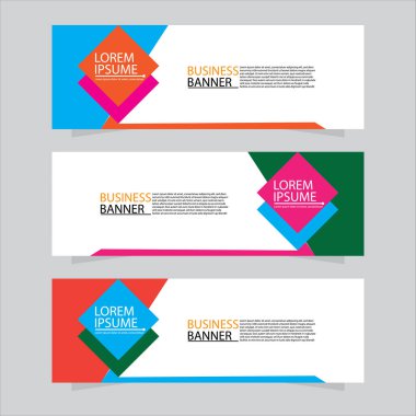 Vektör tasarım web pankartı şablonu. Web Tasarım Elementleri - Başlık Tasarımı. Gri arkaplan üzerine soyut geometrik web afişi şablonu. Modern pankart.