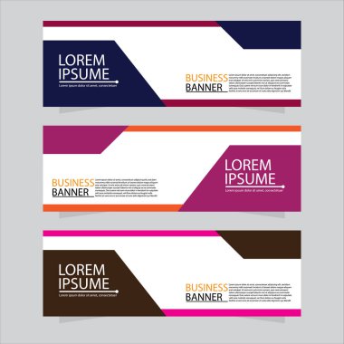 Vektör tasarım web pankartı şablonu. Web Tasarım Elementleri - Başlık Tasarımı. Gri arkaplan üzerine soyut geometrik web afişi şablonu. Modern pankart.