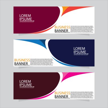 Vektör tasarım web pankartı şablonu. Web Tasarım Elementleri - Başlık Tasarımı. Gri arkaplan üzerine soyut geometrik web afişi şablonu. Modern pankart.