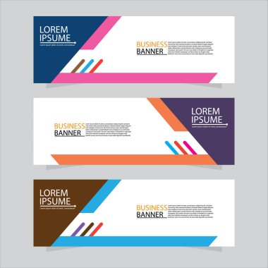 Vektör tasarım web pankartı şablonu. Web Tasarım Elementleri - Başlık Tasarımı. Gri arkaplan üzerine soyut geometrik web afişi şablonu. Modern pankart.