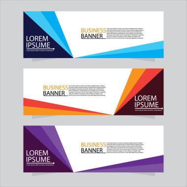 Vektör tasarım web pankartı şablonu. Web Tasarım Elementleri - Başlık Tasarımı. Gri arkaplan üzerine soyut geometrik web afişi şablonu. Modern pankart.