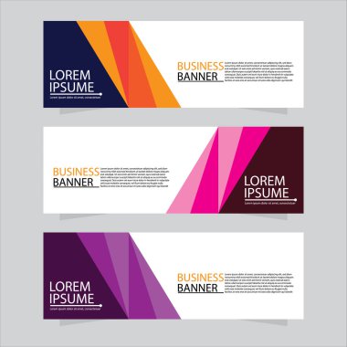 Vektör tasarım web pankartı şablonu. Web Tasarım Elementleri - Başlık Tasarımı. Gri arkaplan üzerine soyut geometrik web afişi şablonu. Modern pankart.