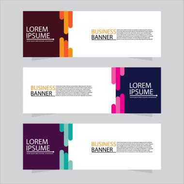 Vektör tasarım web pankartı şablonu. Web Tasarım Elementleri - Başlık Tasarımı. Gri arkaplan üzerine soyut geometrik web afişi şablonu. Modern pankart.