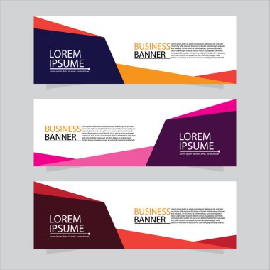 Vektör tasarım web pankartı şablonu. Web Tasarım Elementleri - Başlık Tasarımı. Gri arkaplan üzerine soyut geometrik web afişi şablonu. Modern pankart.