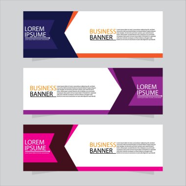 Vektör tasarım web pankartı şablonu. Web Tasarım Elementleri - Başlık Tasarımı. Gri arkaplan üzerine soyut geometrik web afişi şablonu. Modern pankart.