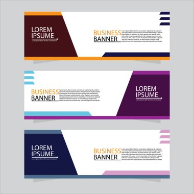 Vektör tasarım web pankartı şablonu. Web Tasarım Elementleri - Başlık Tasarımı. Gri arkaplan üzerine soyut geometrik web afişi şablonu. Modern pankart.