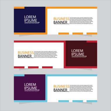 Vektör tasarım web pankartı şablonu. Web Tasarım Elementleri - Başlık Tasarımı. Gri arkaplan üzerine soyut geometrik web afişi şablonu. Modern pankart.