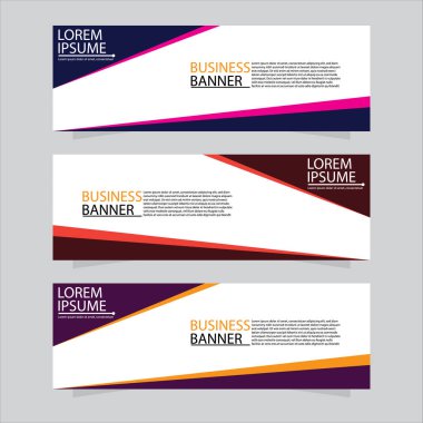 Vektör tasarım web pankartı şablonu. Web Tasarım Elementleri - Başlık Tasarımı. Gri arkaplan üzerine soyut geometrik web afişi şablonu. Modern pankart.