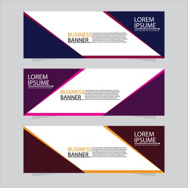 Vektör tasarım web pankartı şablonu. Web Tasarım Elementleri - Başlık Tasarımı. Gri arkaplan üzerine soyut geometrik web afişi şablonu. Modern pankart.