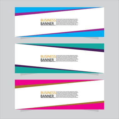 Vektör tasarım web pankartı şablonu. Web Tasarım Elementleri - Başlık Tasarımı. Gri arkaplan üzerine soyut geometrik web afişi şablonu. Modern pankart.