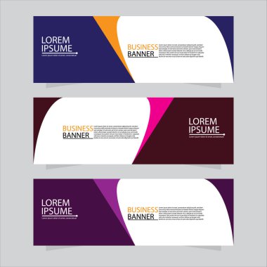 Vektör tasarım web pankartı şablonu. Web Tasarım Elementleri - Başlık Tasarımı. Gri arkaplan üzerine soyut geometrik web afişi şablonu. Modern pankart.