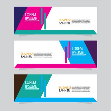 Vektör tasarım web pankartı şablonu. Web Tasarım Elementleri - Başlık Tasarımı. Gri arkaplan üzerine soyut geometrik web afişi şablonu. Modern pankart.