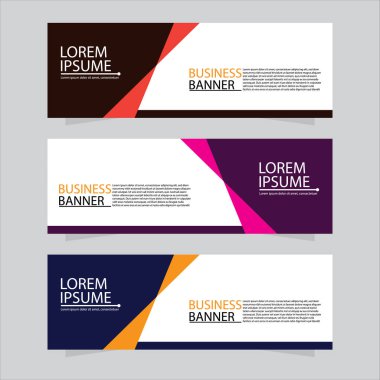 Vektör tasarım web pankartı şablonu. Web Tasarım Elementleri - Başlık Tasarımı. Gri arkaplan üzerine soyut geometrik web afişi şablonu. Modern pankart.