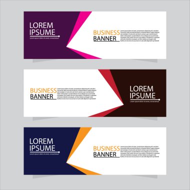 Vektör tasarım web pankartı şablonu. Web Tasarım Elementleri - Başlık Tasarımı. Gri arkaplan üzerine soyut geometrik web afişi şablonu. Modern pankart.