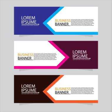 Vektör tasarım web pankartı şablonu. Web Tasarım Elementleri - Başlık Tasarımı. Gri arkaplan üzerine soyut geometrik web afişi şablonu. Modern pankart.