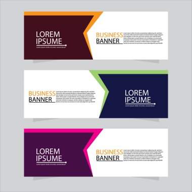 Vektör tasarım web pankartı şablonu. Web Tasarım Elementleri - Başlık Tasarımı. Gri arkaplan üzerine soyut geometrik web afişi şablonu. Modern pankart.