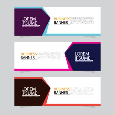 Vektör tasarım web pankartı şablonu. Web Tasarım Elementleri - Başlık Tasarımı. Gri arkaplan üzerine soyut geometrik web afişi şablonu. Modern pankart.