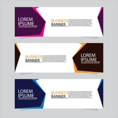 Vektör tasarım web pankartı şablonu. Web Tasarım Elementleri - Başlık Tasarımı. Gri arkaplan üzerine soyut geometrik web afişi şablonu. Modern pankart.