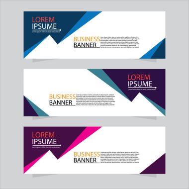 Vektör tasarım web pankartı şablonu. Web Tasarım Elementleri - Başlık Tasarımı. Gri arkaplan üzerine soyut geometrik web afişi şablonu. Modern pankart.