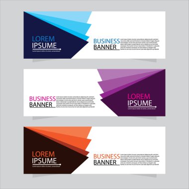 Vektör tasarım web pankartı şablonu. Web Tasarım Elementleri - Başlık Tasarımı. Gri arkaplan üzerine soyut geometrik web afişi şablonu. Modern pankart.