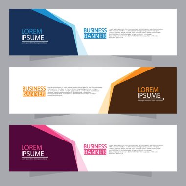 Vektör tasarım web pankartı şablonu. Web Tasarım Elementleri - Başlık Tasarımı. Gri arkaplan üzerine soyut geometrik web afişi şablonu. Modern pankart.