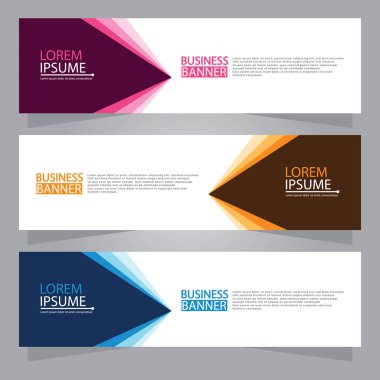 Vektör tasarım web pankartı şablonu. Web Tasarım Elementleri - Başlık Tasarımı. Gri arkaplan üzerine soyut geometrik web afişi şablonu. Modern pankart.