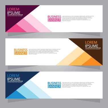 Vektör tasarım web pankartı şablonu. Web Tasarım Elementleri - Başlık Tasarımı. Gri arkaplan üzerine soyut geometrik web afişi şablonu. Modern pankart.