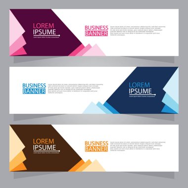 Vektör tasarım web pankartı şablonu. Web Tasarım Elementleri - Başlık Tasarımı. Gri arkaplan üzerine soyut geometrik web afişi şablonu. Modern pankart.