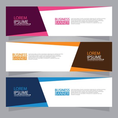 Vektör tasarım web pankartı şablonu. Web Tasarım Elementleri - Başlık Tasarımı. Gri arkaplan üzerine soyut geometrik web afişi şablonu. Modern pankart.