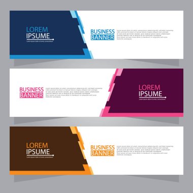 Vektör tasarım web pankartı şablonu. Web Tasarım Elementleri - Başlık Tasarımı. Gri arkaplan üzerine soyut geometrik web afişi şablonu. Modern pankart.