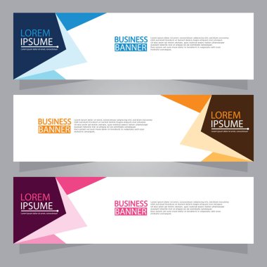 Vektör tasarım web pankartı şablonu. Web Tasarım Elementleri - Başlık Tasarımı. Gri arkaplan üzerine soyut geometrik web afişi şablonu. Modern pankart.