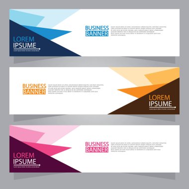 Vektör tasarım web pankartı şablonu. Web Tasarım Elementleri - Başlık Tasarımı. Gri arkaplan üzerine soyut geometrik web afişi şablonu. Modern pankart.