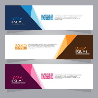 Vektör tasarım web pankartı şablonu. Web Tasarım Elementleri - Başlık Tasarımı. Gri arkaplan üzerine soyut geometrik web afişi şablonu. Modern pankart.