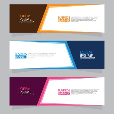 Vektör tasarım web pankartı şablonu. Web Tasarım Elementleri - Başlık Tasarımı. Gri arkaplan üzerine soyut geometrik web afişi şablonu. Modern pankart.