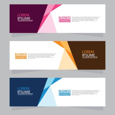 Vektör tasarım web pankartı şablonu. Web Tasarım Elementleri - Başlık Tasarımı. Gri arkaplan üzerine soyut geometrik web afişi şablonu. Modern pankart.