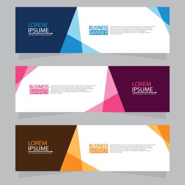 Vektör tasarım web pankartı şablonu. Web Tasarım Elementleri - Başlık Tasarımı. Gri arkaplan üzerine soyut geometrik web afişi şablonu. Modern pankart.